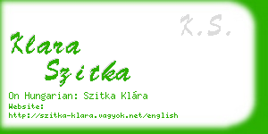 klara szitka business card